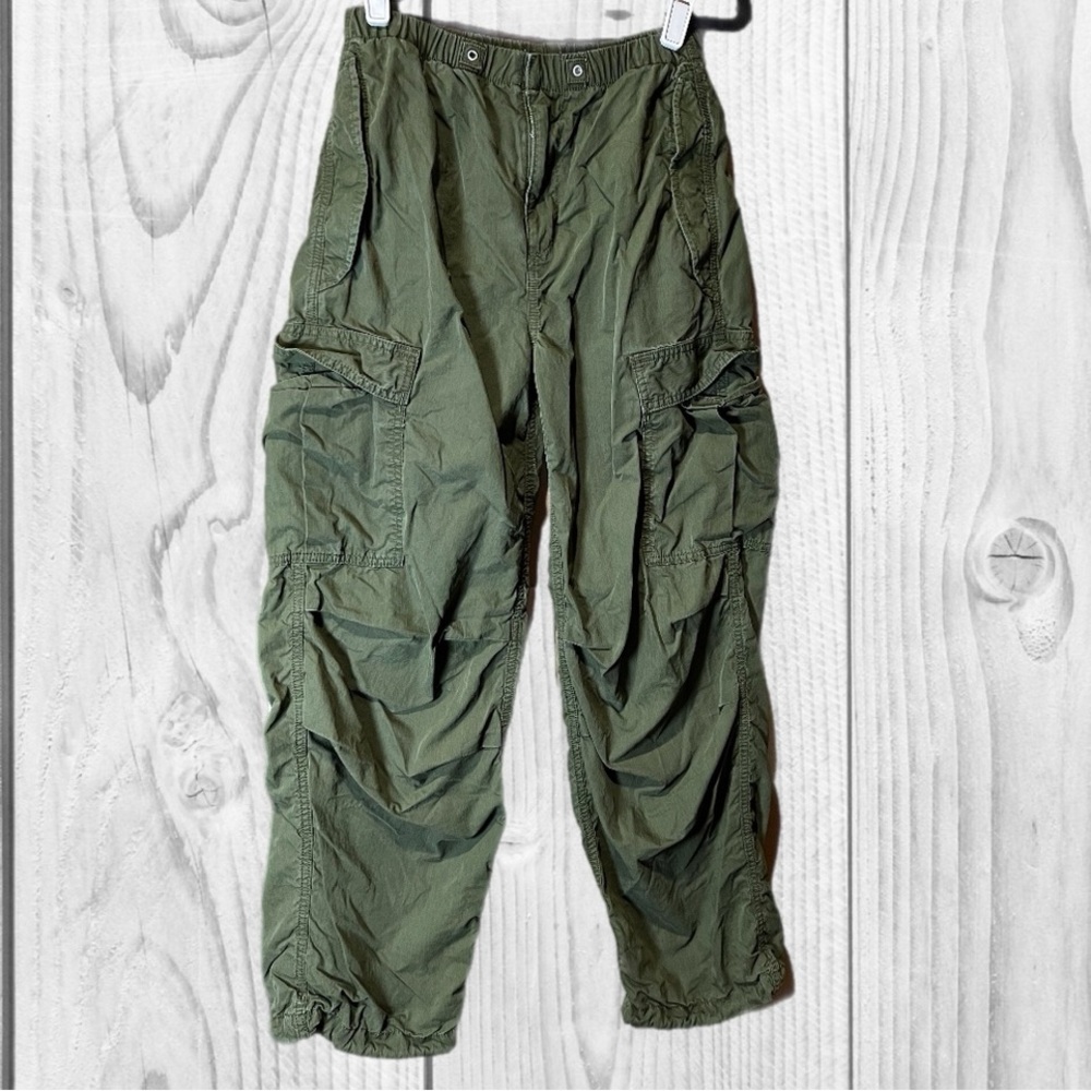 TNA Olive Green Drawstring Cargo Pants size XS lightweight casual